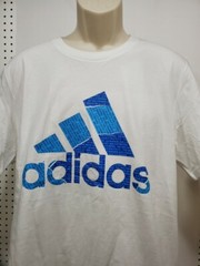 Mens ADIDAS NEW Amplifier White multi blue Shirt Short Sleeves Size Medium