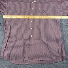 Lucchese 1883 Western Button-Down Shirt Men’s XL Red Striped Cotton