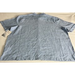 Cafe Luna Men’s Shirt Size XL Linen Blend Button Front Hawaiian Pockets Blue PA3