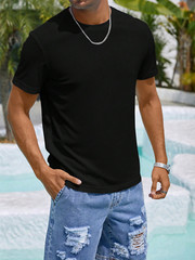 Manfinity Basics Men Solid Tee fitted T-shirt Summer shirt