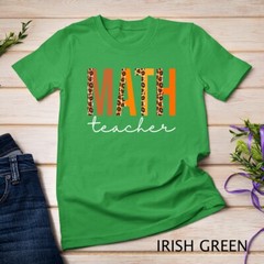 Math Teacher leopard Squad Cute Fall Autumn Thanksgiving Unisex T-shirt