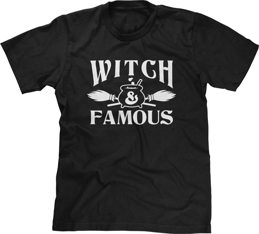 Witch Famous Funny Halloween October Costume Party Humor Fall Spooky Mens Tee