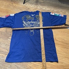 Three Six Mob Reflection Roadblock Shirt Sz XL Blue Embellished Graphic Tee
