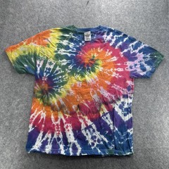Diamond Star Shirt Mens XL Multi Tie Dye Rainbow Spiral Short Sleeve Alstyle