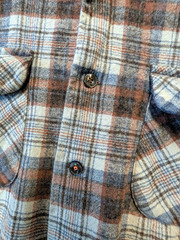 Vintage Pendleton 100% Virgin Wool Plaid Short Sleeve Shirt USA Men’s Large