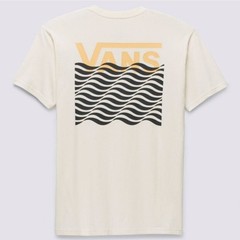 Vans White Tee with Black and Yellow Graphic, Mens Large 100% Cotton