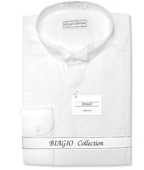 Biagio Mens 100% COTTON Solid White Color TUXEDO Dress Shirt sz 20 34/35