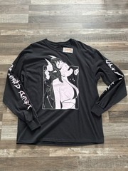Lewd Complex Black Anime Graphic Long Sleeve T-Shirt Sz XL