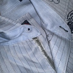 Blue English Laundry Christopher Wicks Embroidered Button Shirt French cuff XL