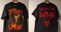 Vintage Rob Zombie Say You Love Satan T-Shirt Hanes Horror Metal Tee S-5XL
