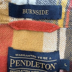 Pendleton Button Down Mens L Red Burnside Plaid Flannel Cotton Long Sleeve Shirt