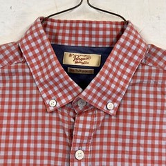 Original Penguin Munsingwear Button Down Shirt Mens Size 16 34/35 Red Plaid