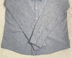 Ocean Current Long Sleeved Collared Pocket Button Down Blue Dress Shirt Mens Med