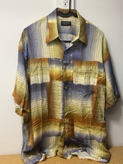 RISCATTO Unique Abstract Print Lightweight Retro Polo Shirt M Made In Italy