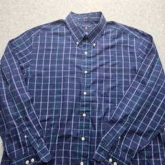 Saddlebred Men’s XL Blue Checkered Button-Down Long Sleeves with Chest Pocket