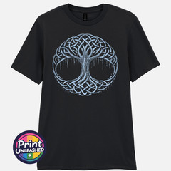 Celtic Tree of Life T-Shirt Binary Code Graphic Norse Mythology Tee Unisex S-2XL