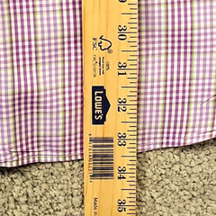 Peter Millar Long Sleeve Shirt Button Down Check Purple Green White Mens XL