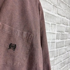 Cinch Western Solid Antique Brown Chest Pocket Button Down Shirt Mens LARGE