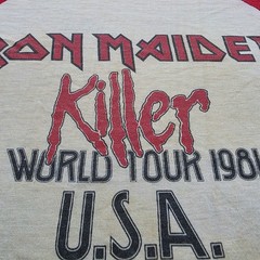 Vintage 1981 Iron Maiden Killers World Tour Raglan Shirt USA Medium Original