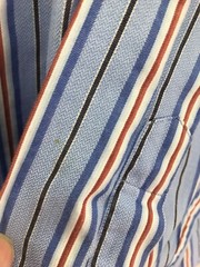 Thomas Dean Mens XL Long Sleeve Button Up Blue Striped Flip Cuff Shirt