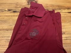 Under Armour Solid Marine Corp USMC Men’s Size Large Golf Polo Shirt Burgundy