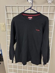 Wrangler Men’s Long Sleeve Waffle Knit Shirt Size XL. 55/45 Blend. Black. EUC