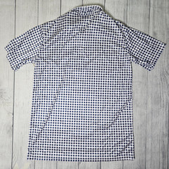 NWOT Collars & Co Semi-Spread Collar Polo Large Blue Purple Gingham