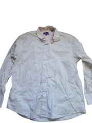 Tallia Polka Dot Collared Button Down Shirt Size XL Business Casual Wedding
