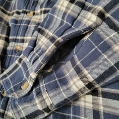 Wrangler Authentics Mens Size Large Flannel Plaid Blue Fur Lined Shirt Jacket