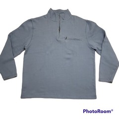 Pendleton Mens Shirt Large Half Zip Funnel Neck L/S Woolen Mills Blue