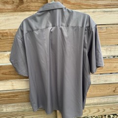 FLEX Men’s Luxury Edition 3XL Gray Solid Woven Polyester Button-Up Shirt Pockets