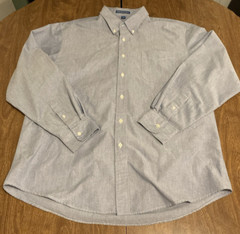 Port Authority Long Sleeve Twill Button-Down Shirt, Sz XL, Blue, VG Cond (662)