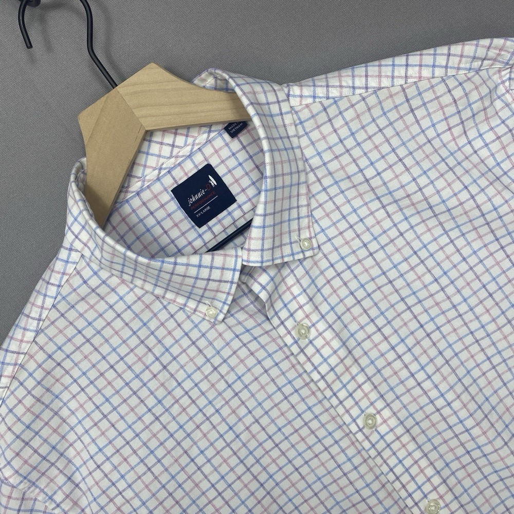 Johnnie-O Performance Button Down Shirt Paddock XXL Bamboo Blend Cooling Tech