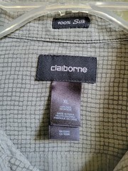 Claiborne Men’s 100% Silk Button-Down Olive Green Casual Comfortable Shirt Short