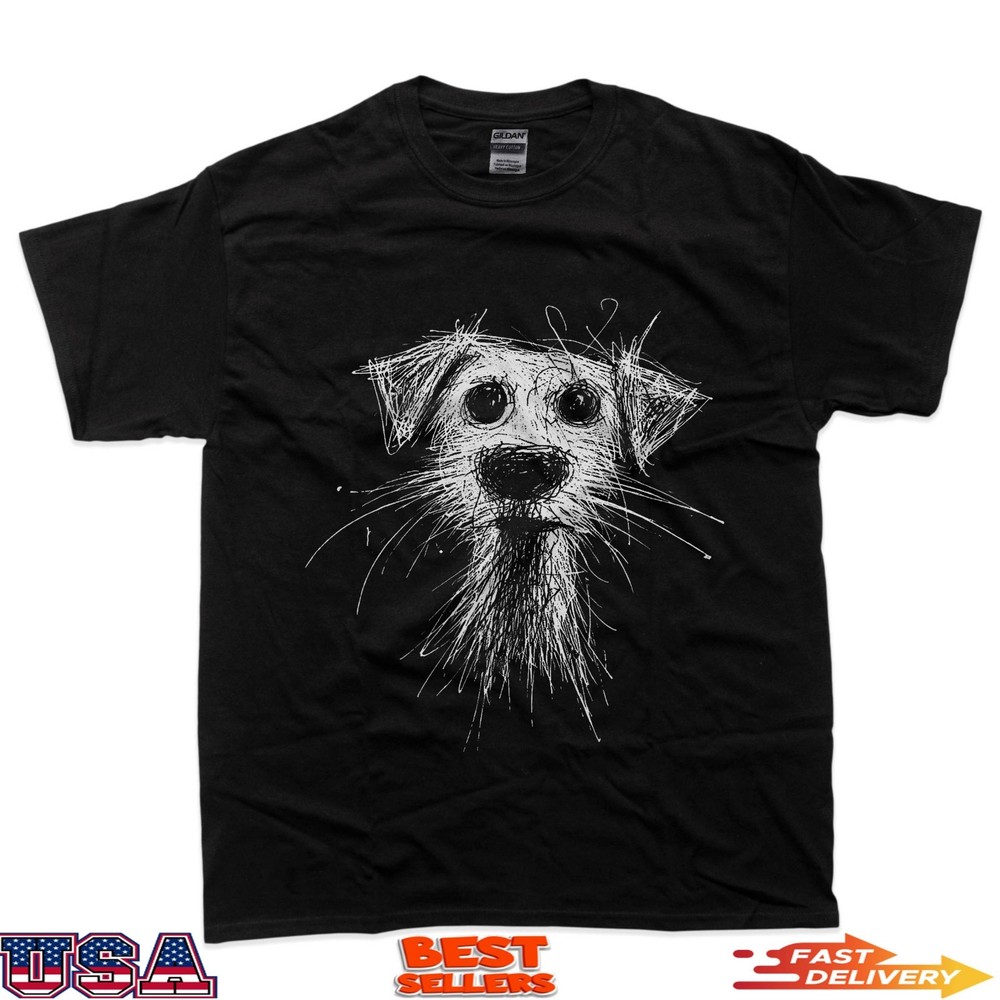 Abstract Scribble Puppy Drawing For Dog Lovers T-Shirt