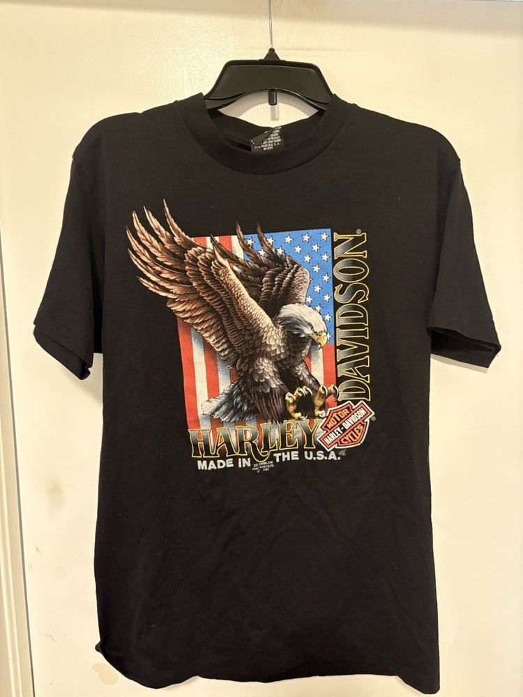Vintage Harley Davidson Eagle 3D Emblem T-shirt Size L