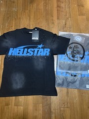 Hellstar T-Shirt Men’s Black & Blue w Rhinestones New