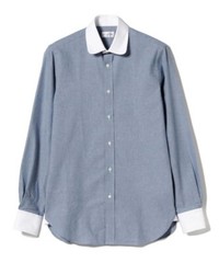 (ASK availability First) BEAMS GUY ROVER Chambray Cleric Round Collar Shirt New