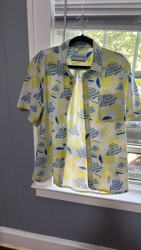 Shinesty Fishers Island Lemonade Button Up Shirt Mens Size Medium