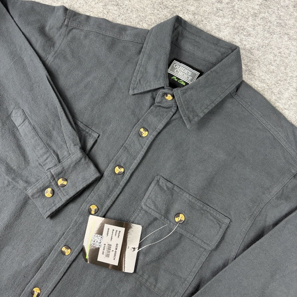 Guide’s Choice Moleskin Button Down Men’s Large Charcoal Gray NWT $100 MSRP