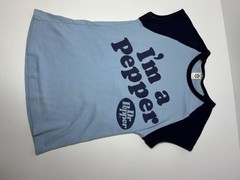 American Apparel Dr Pepper Blue/Navy Ringer Crew Neck Graphic Logo T-Shirt S