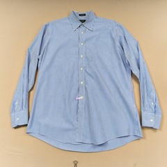 Gitman Bros Blue White Stripe Button Down Dress Shirt 16 36 Cotton 80’s 2 Ply