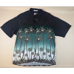 Tropical Palm Tree Button Down Rayon Ombre Landscape Medium Campia Moda