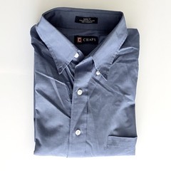 EUC CHAPS Regular Men Button Down T-Shirt 16½ Neck 34/35 Sleeve Blue Long Sleeve