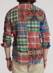 Polo Ralph Lauren Patchwork Flannel Indian Western Southwestern Aztec Shirt M