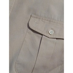 Christian Dior Monsieur 1990s Cotton Point Collar Beige Shirt XL