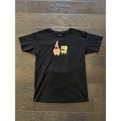 Nickelodeon Spongebob Squarepants Graphic T-Shirt Medium Black Meme Back Print