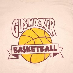 Gus Macker Shirt Mens Small White Raglan 3/4 Sleeve Basketball Graphic Tee