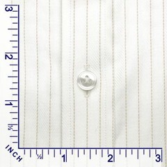 High Open Button Down Collar Brown Stripes White Herringbone Men’s Cotton Shirt
