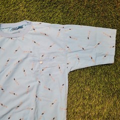 VTG 80s Street Scene Geometric Shirt M Banded Bottom Blouson Retro Dad